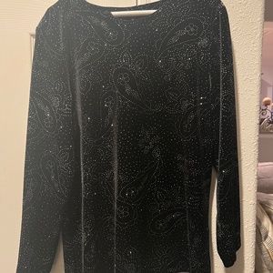 Black Velvet Night attire Briggs New York PL Top and velvet pants